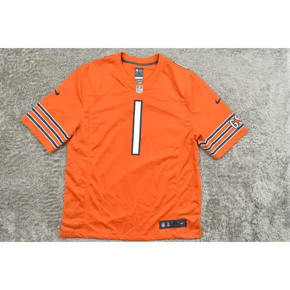 Nike Orange NFL Jersey Football On Field Chicago Bears Fields #1 Size XL - Picture 3 of 10